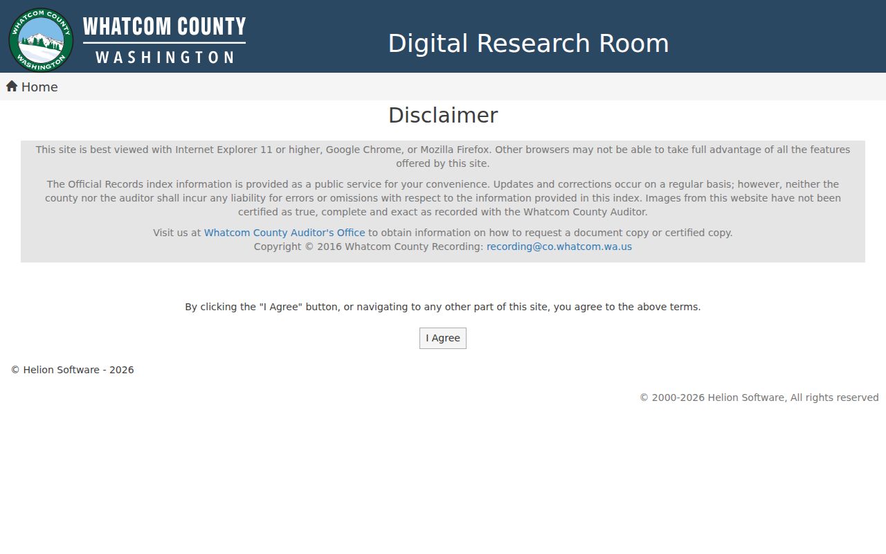 Bellingham people search in the Whatcom recorded document index
