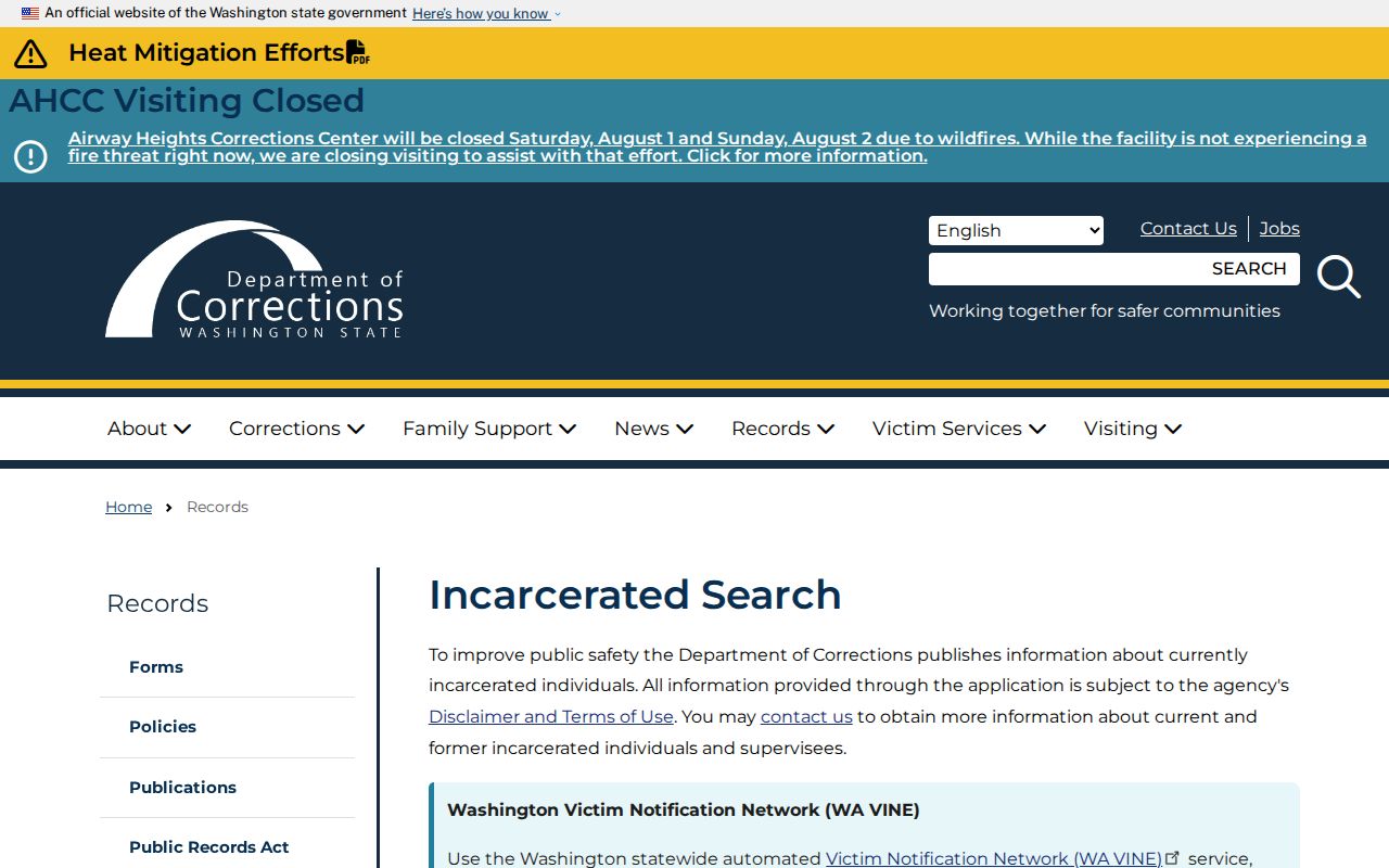 Bellingham people search using Washington incarcerated person records
