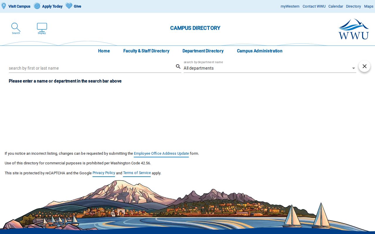 Bellingham people directories WWU faculty staff lookup